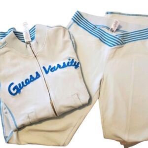 Y2k Guess varsity baby blue casual suit lg 💙